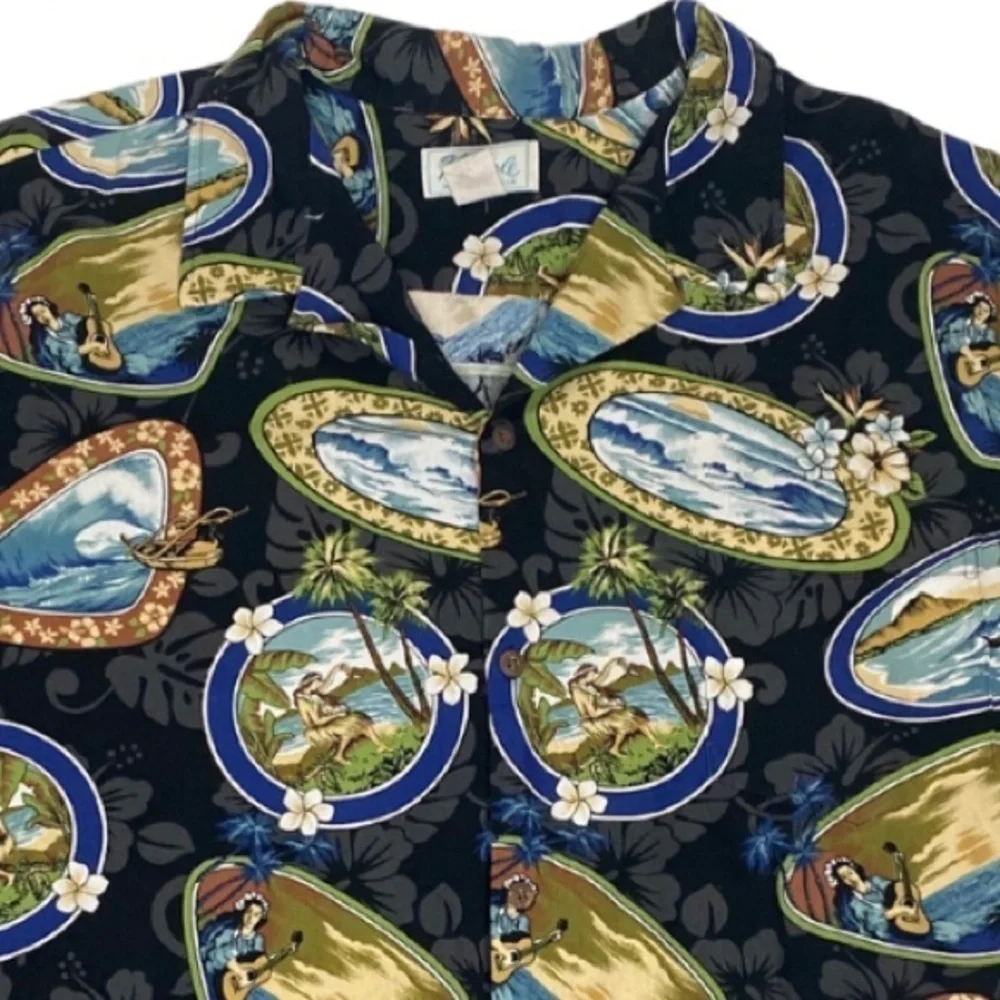 Vintage Kolekole Hawaiian Cotton Button-Up Shirt Sz 4XL